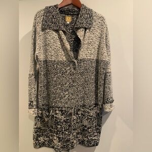 Damask sweater jacket in baby alpaca, cotton and Lycra